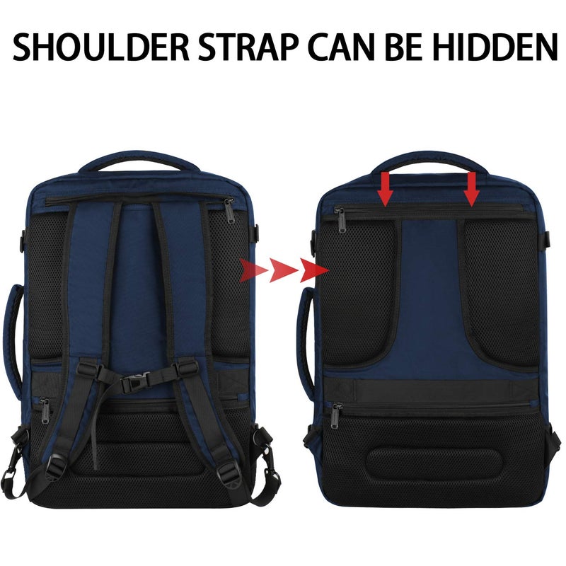 Vancropak Carry On Backpack, Expandable Large Travel Backpack for Men/Women, 40L Airplane Approved Luggage Bag Business Weekender Bag, Lightweight Water Resistant Daypack for Flight, Blue - Image 3